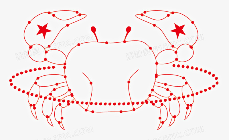 手绘星座之巨蟹座素材pngai白色线稿十二星座巨蟹座图案素材pngpsd