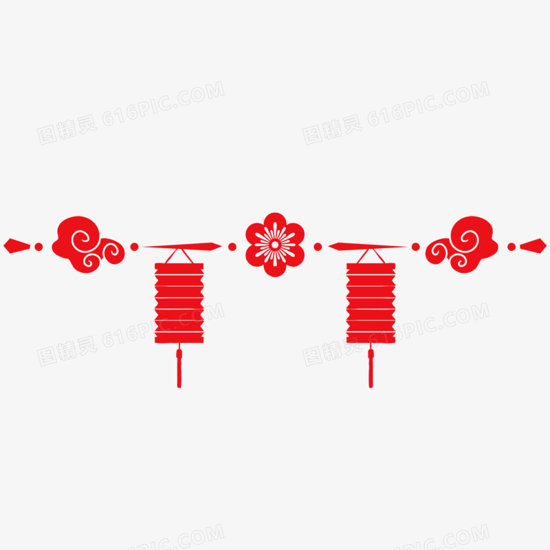 红色中国风喜庆分割线装饰元素