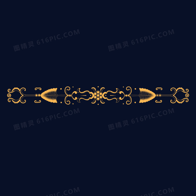 金色古典中国风分割线装饰元素