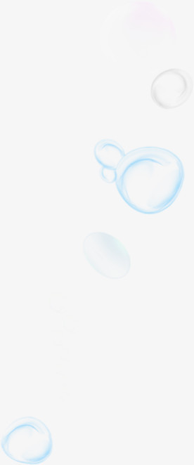 蓝色透明气泡水珠