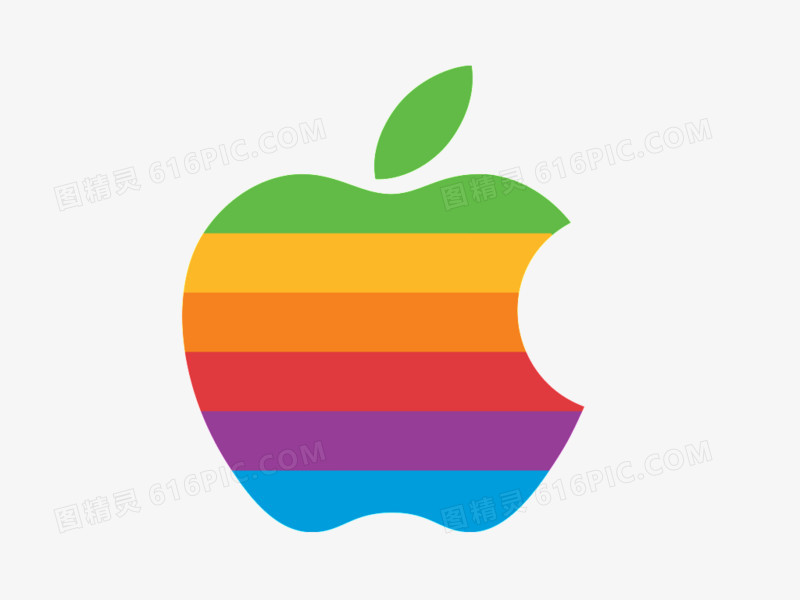 彩色条带苹果logo