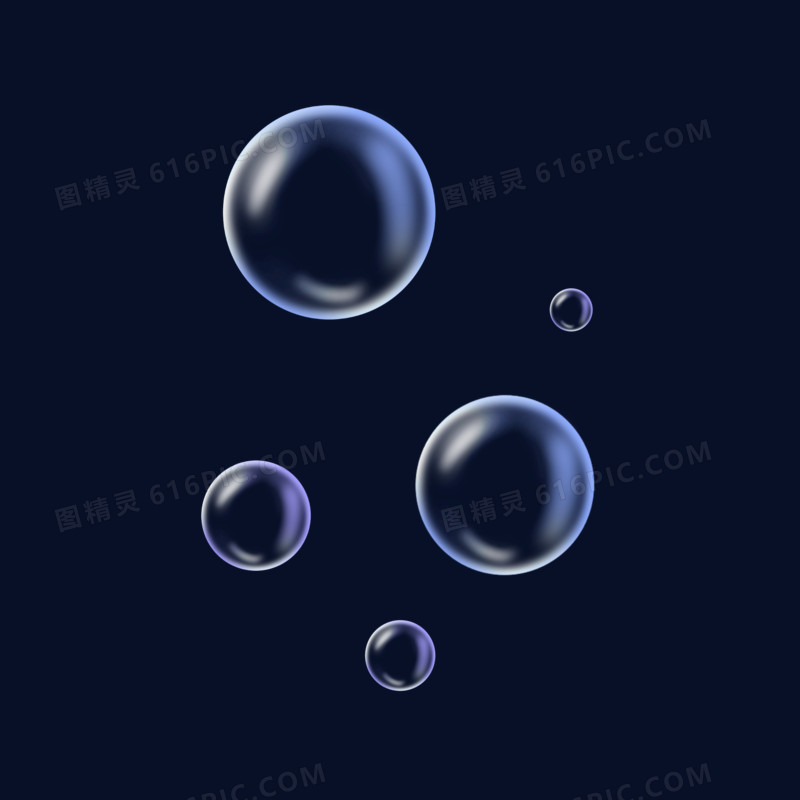漂浮蓝色气泡免抠元素