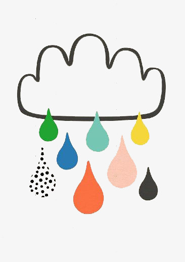 彩色雨滴
