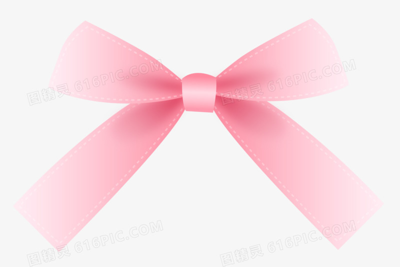 粉色蝴蝶结装饰元素