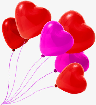 红色气球爱心海报背景七夕情人节