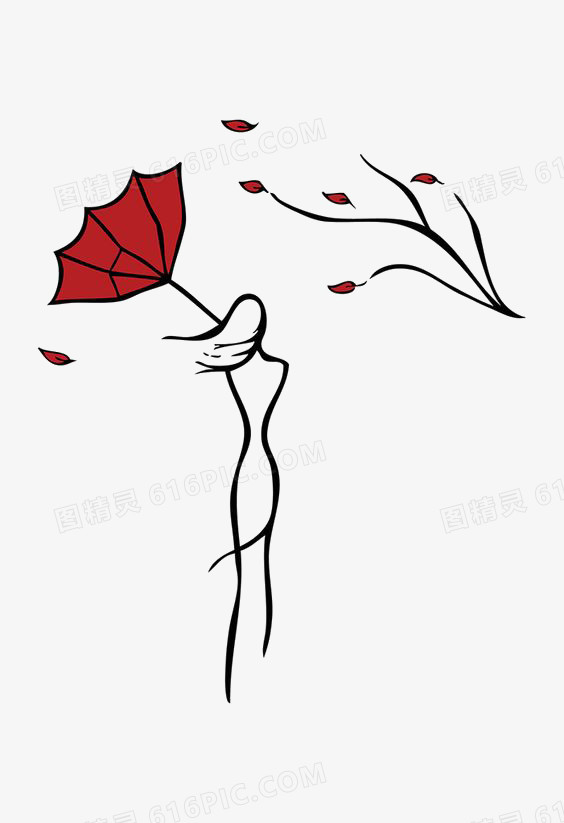 雨伞清新文艺彩妆女生女生背影图精灵为您提供唯美女生简笔画免费下载