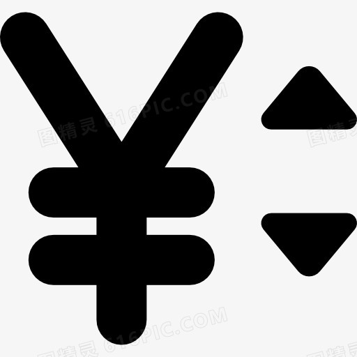 日元货币符号的上下箭头图标