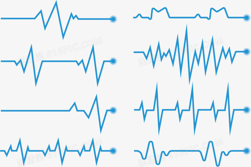 蓝色心电图表