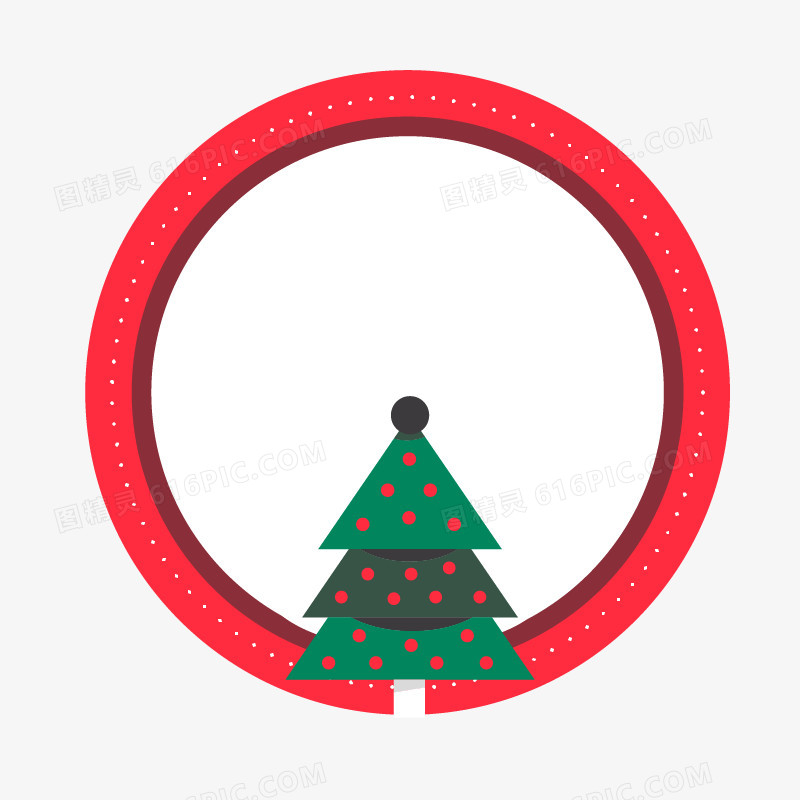 圣诞树圆形标签