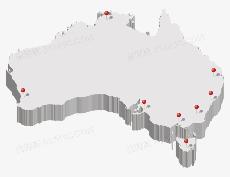 澳大利亚立体地图