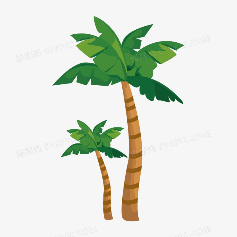 卡通手绘棕榈树素材