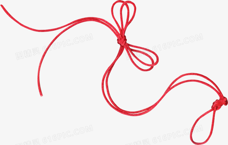 红色蝴蝶结绳子