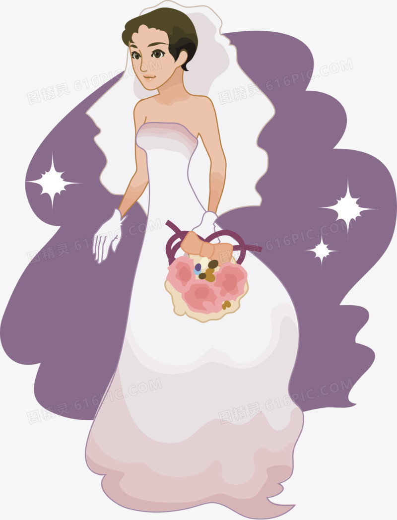 穿着婚纱的美丽新娘