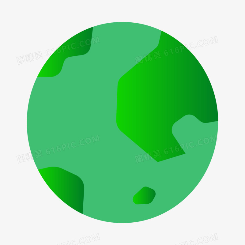 卡通手绘绿色的地球免抠素材