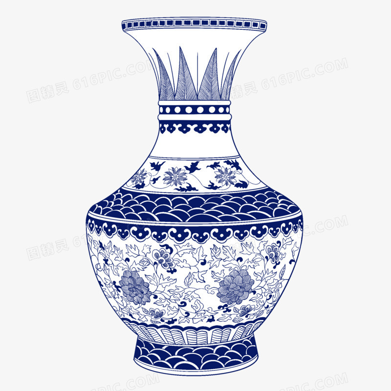 瓷瓶青花瓷瓶子元素免抠花瓶图精灵为您提供手绘青花瓷瓶元素免费下载