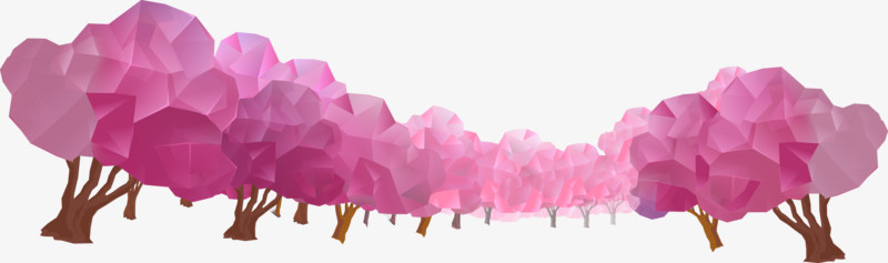 矢量日本樱花树木素材紫色