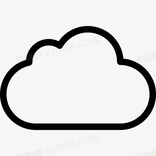 云iCloud线图标标志保存服务器存储标志