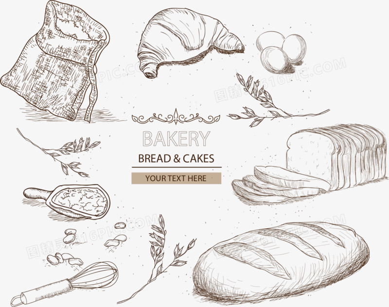 矢量手绘烘培元素