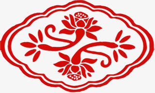红色手绘传统花纹装饰
