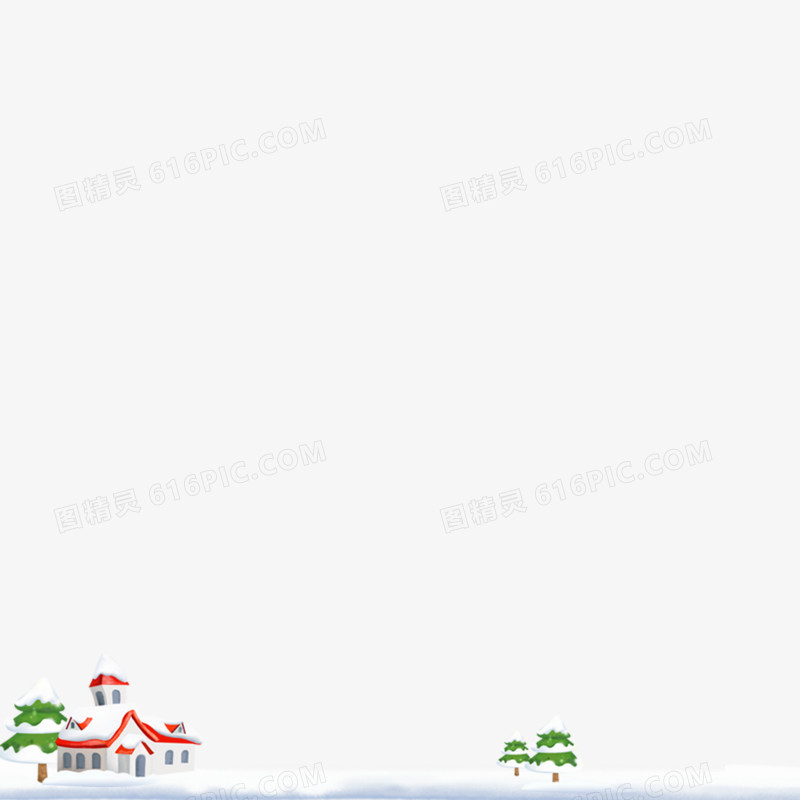 冬天节日雪景装饰图