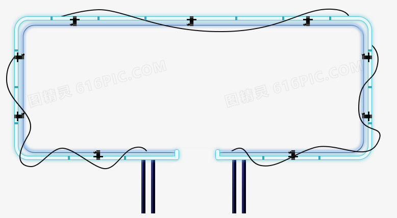 蓝色霓虹灯边框图案