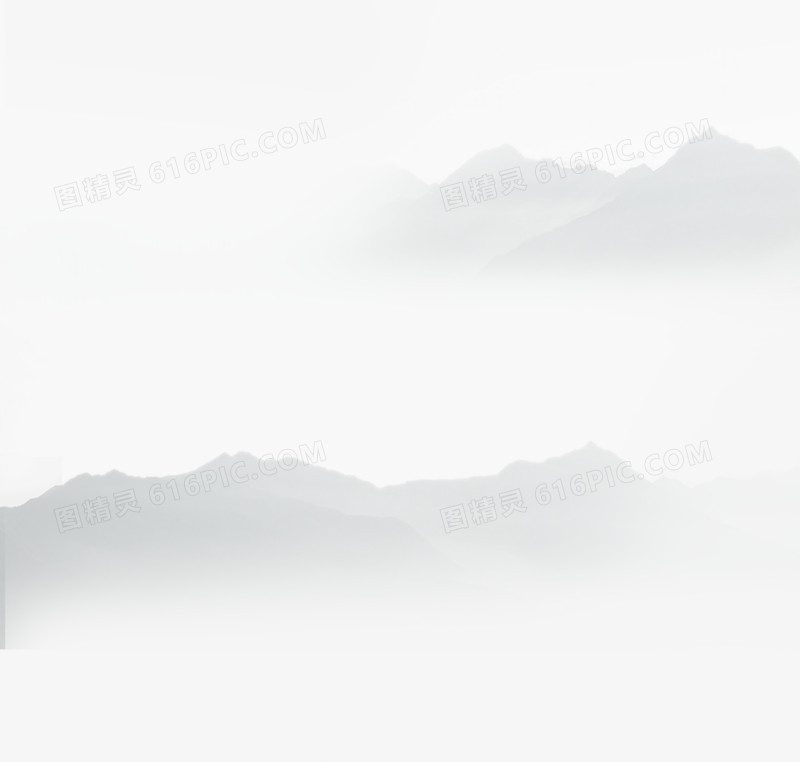 中国风水墨透明山