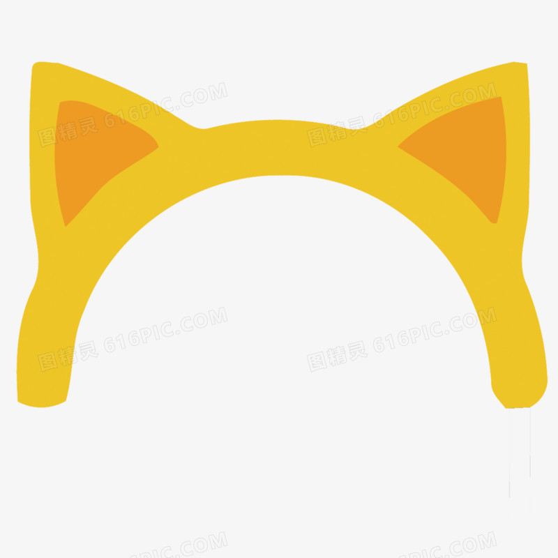 矢量黄色猫咪耳朵装饰素材