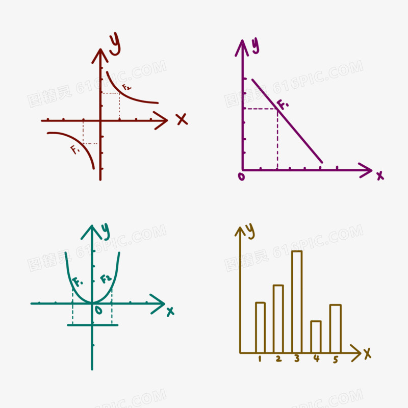 一组简约手绘数学课件合集素材