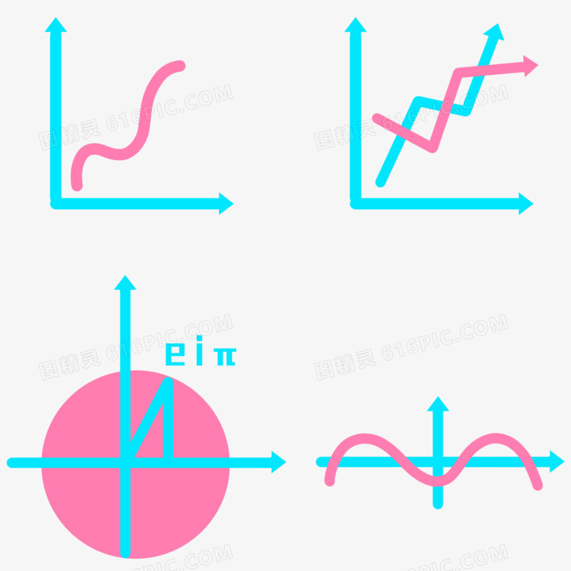 一组手绘简约数学图表合集素材