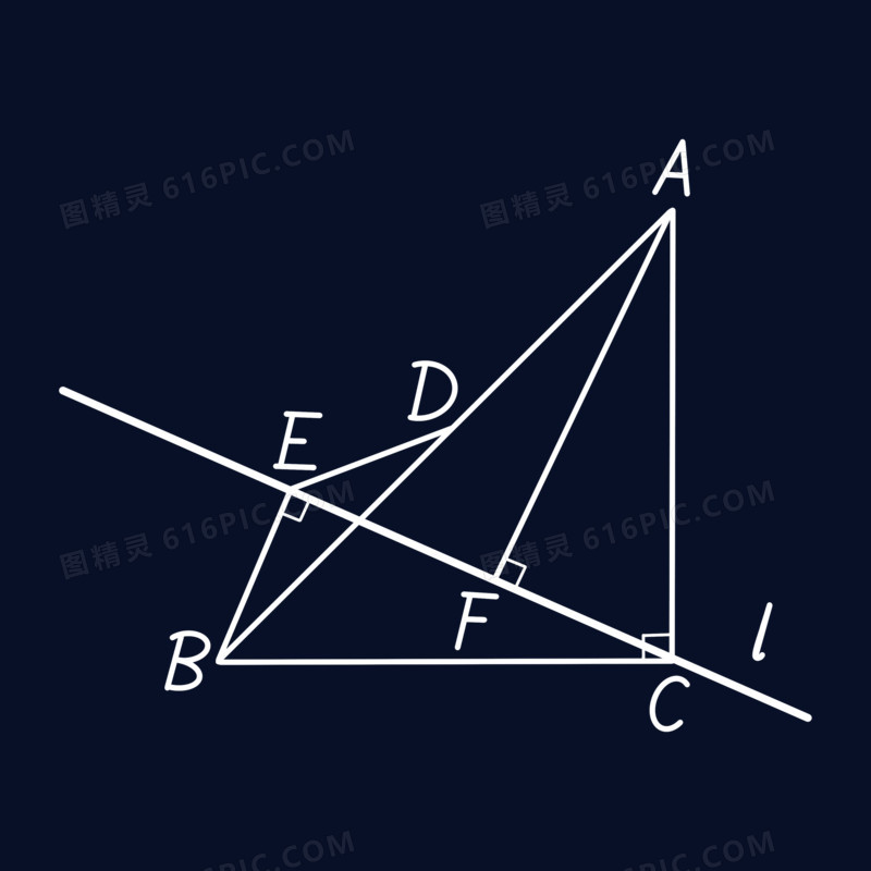 手绘白色线条数学几何图形素材