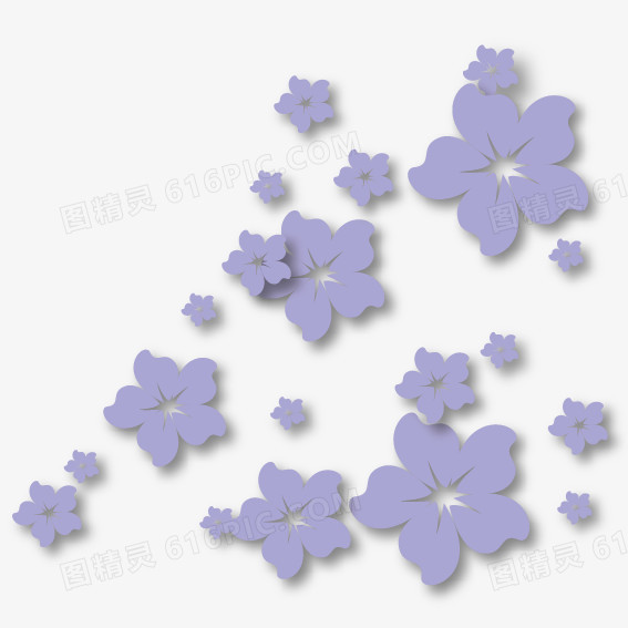 蓝色立体小花