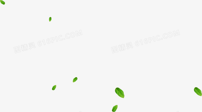 绿色卡通漂浮树叶设计清新节日