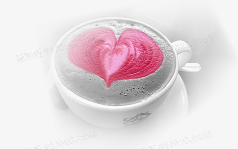 粉色爱心咖啡七夕情人节