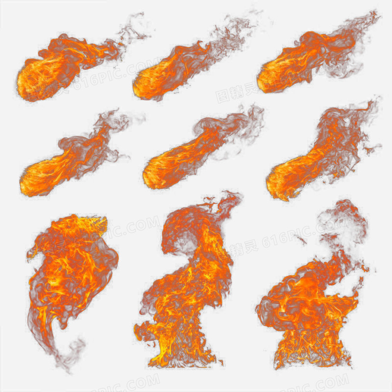 喷射火焰免扣装饰素材