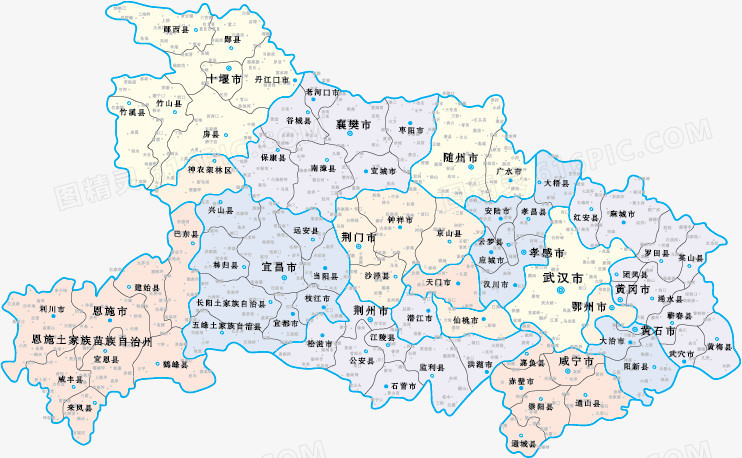 湖北省地图素材