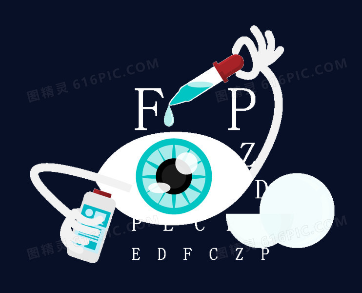 卡通滴药水眼球设计矢量素材