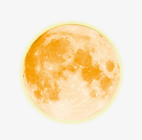 黄色发光月球