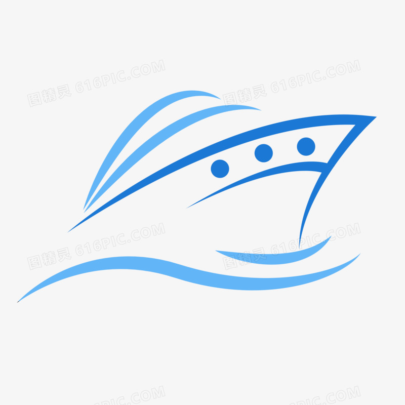 手绘船logo图标素材