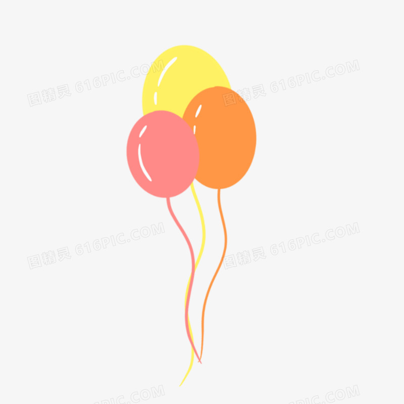 卡通手绘糖果色气球免抠素材