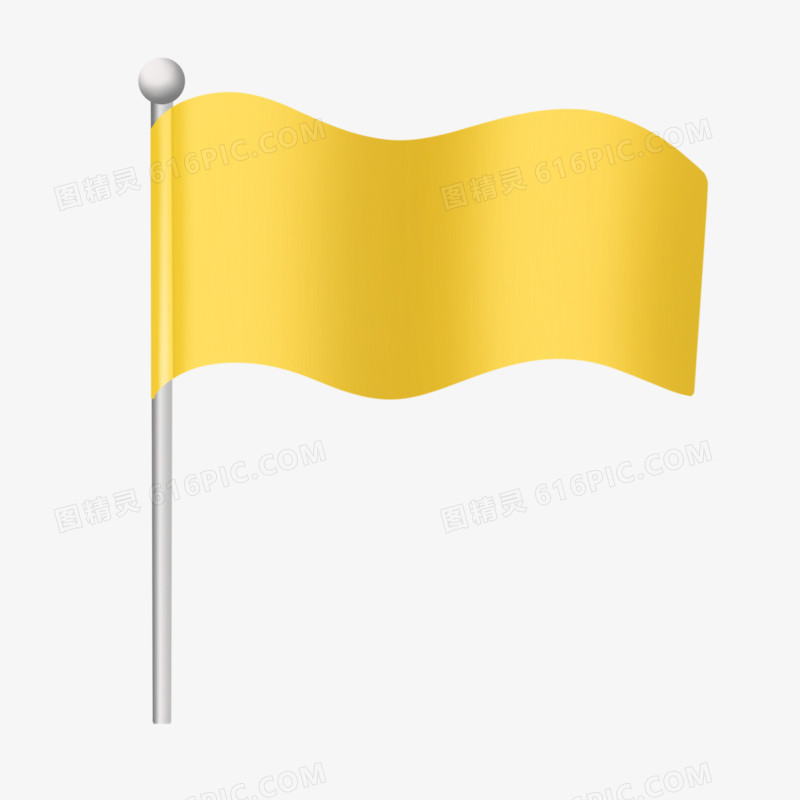 手绘小黄旗旗帜素材