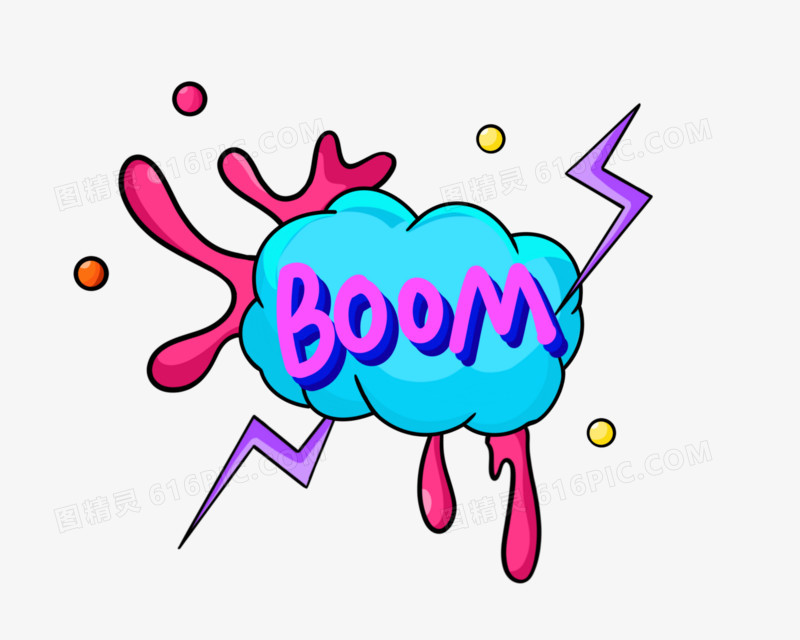 创意街头涂鸦boom爆炸框装饰免抠素材