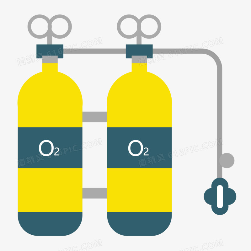 卡通手绘氧气瓶素材