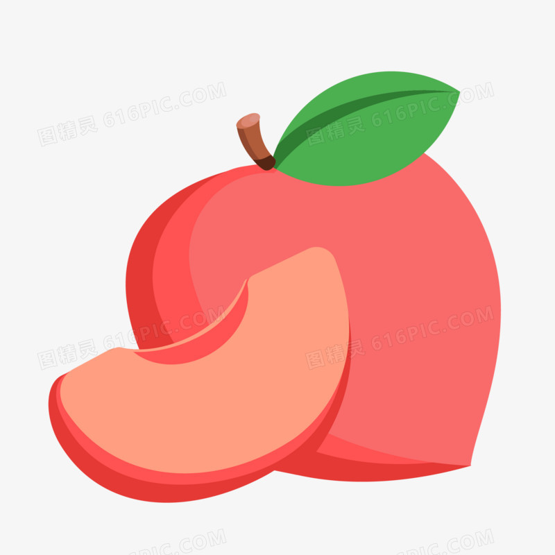 手绘夏季水果桃子素材