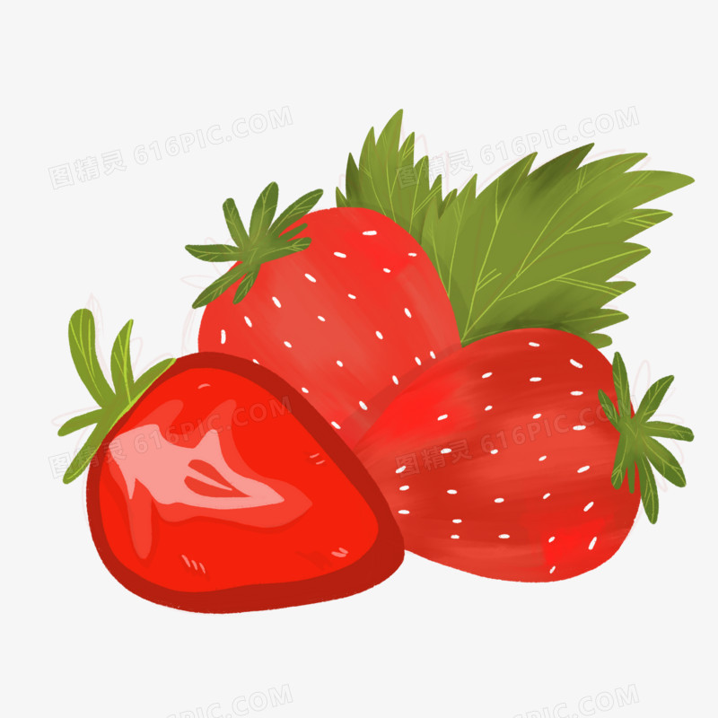 卡通可爱草莓水果元素