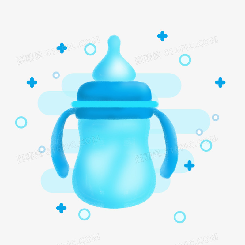 卡通手绘婴儿奶瓶元素