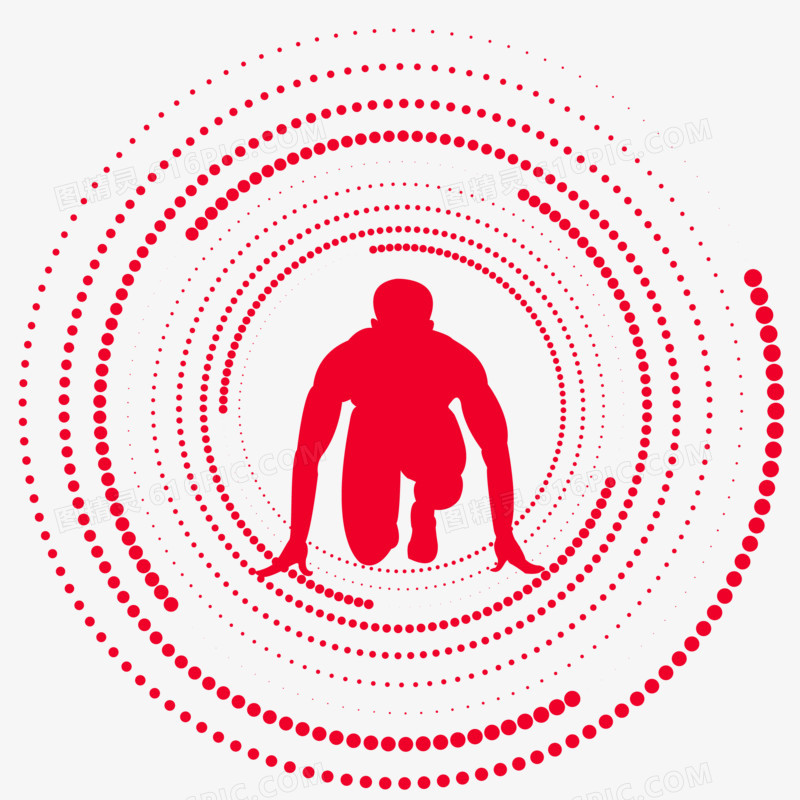 手绘运动极简起跑图标素材