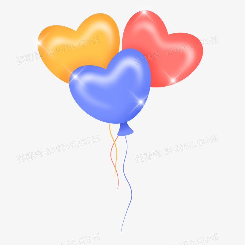 卡通爱心气球免抠装饰素材