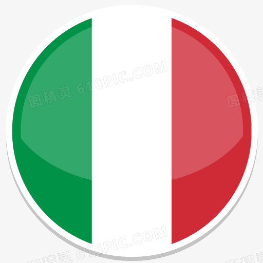 意大利平圆世界国旗图标集