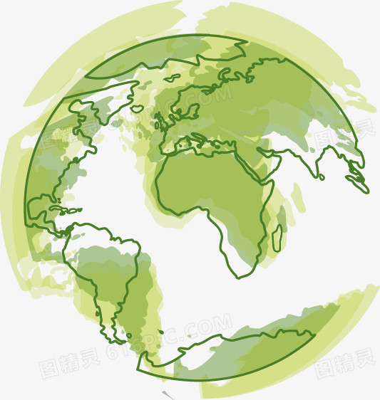 卡通手绘绿色环保地球