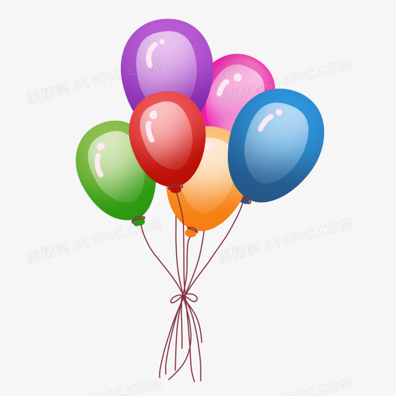 卡通手绘一簇气球元素